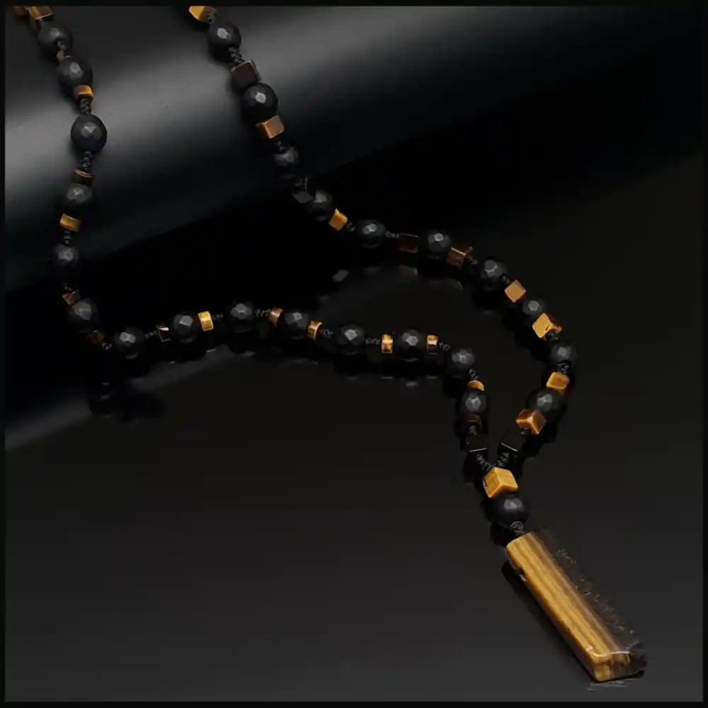 Kaplan Gözü Uçlu Bohem Kolye