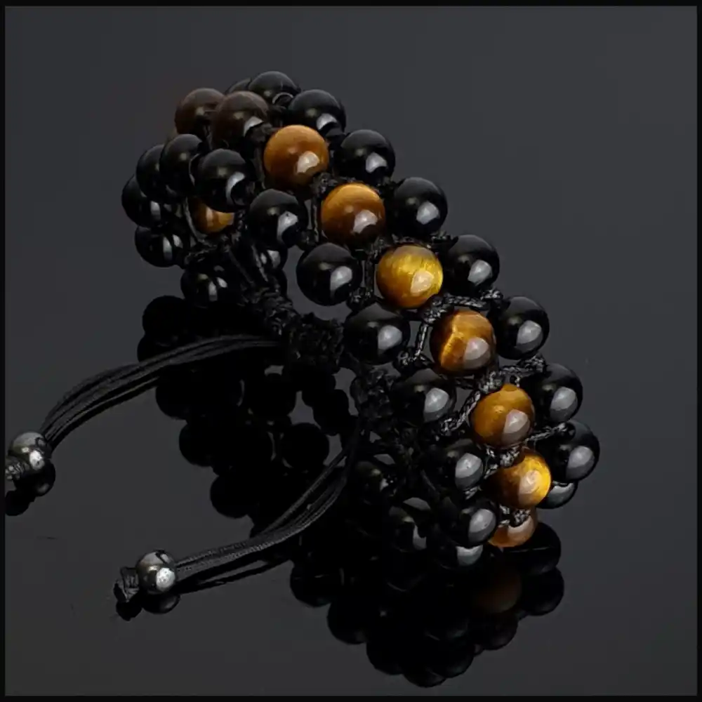 Kaplan Gözü ve Oniks Makrome Bileklik