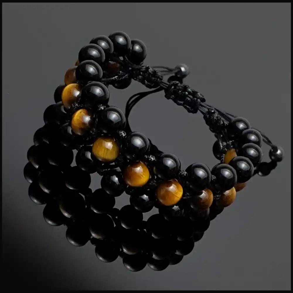 Kaplan Gözü ve Oniks Makrome Bileklik