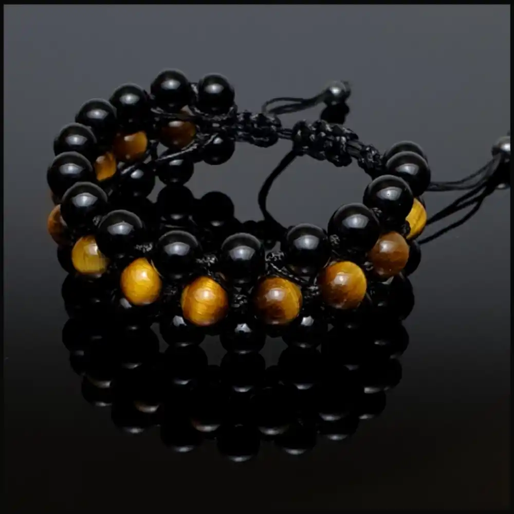 Kaplan Gözü ve Oniks Makrome Bileklik