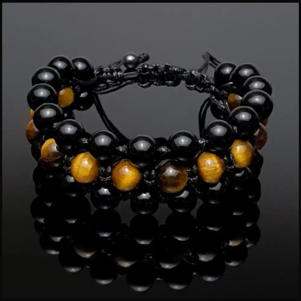 Kaplan Gözü ve Oniks Makrome Bileklik