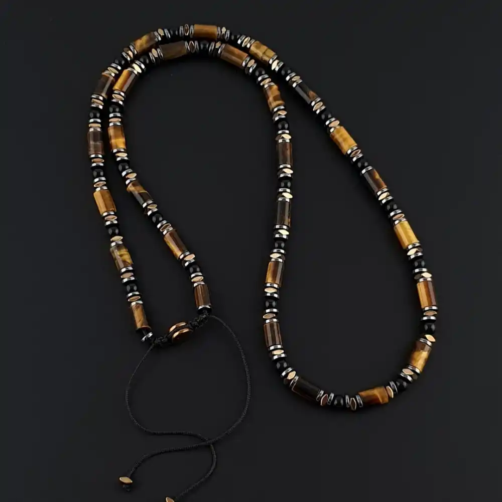 Kaplangözü & Akik Makrome Kolye Bileklik Set