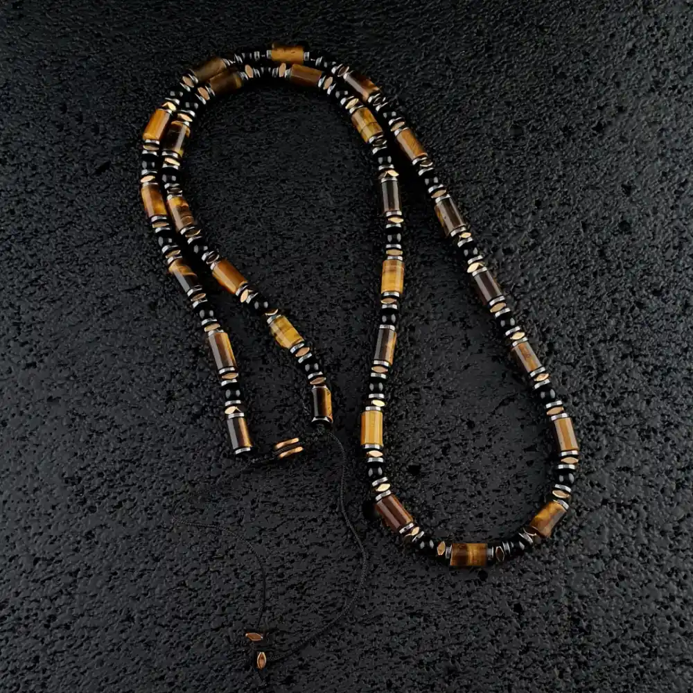 Kaplangözü & Akik Makrome Kolye Bileklik Set