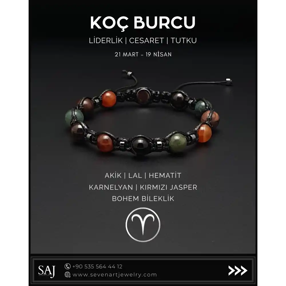Koç Burcu Makrome Bileklik