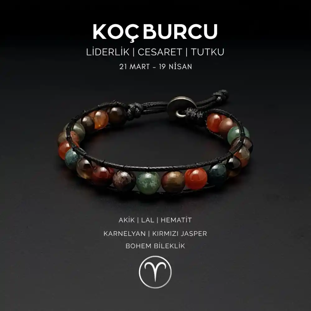 Koç Burcu Makrome Bileklik