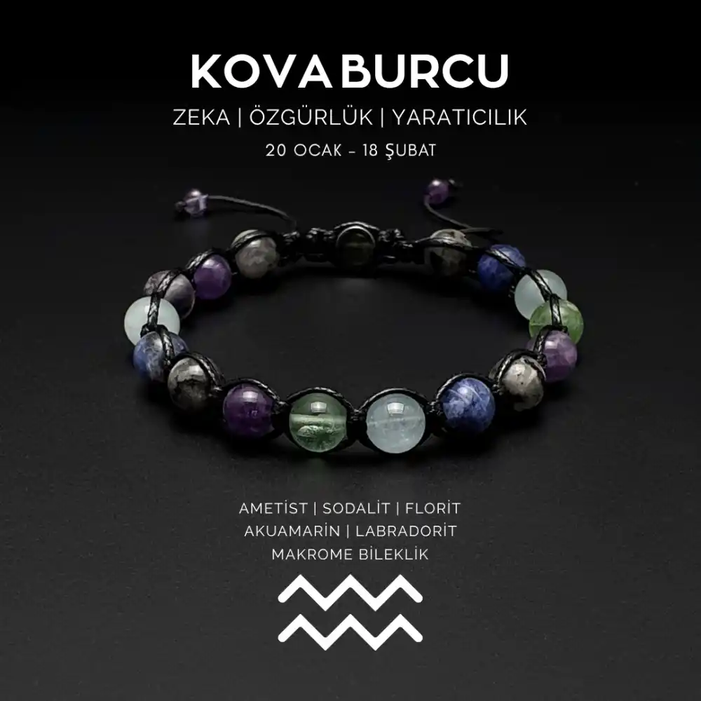Kova Burcu Makrome Bileklik