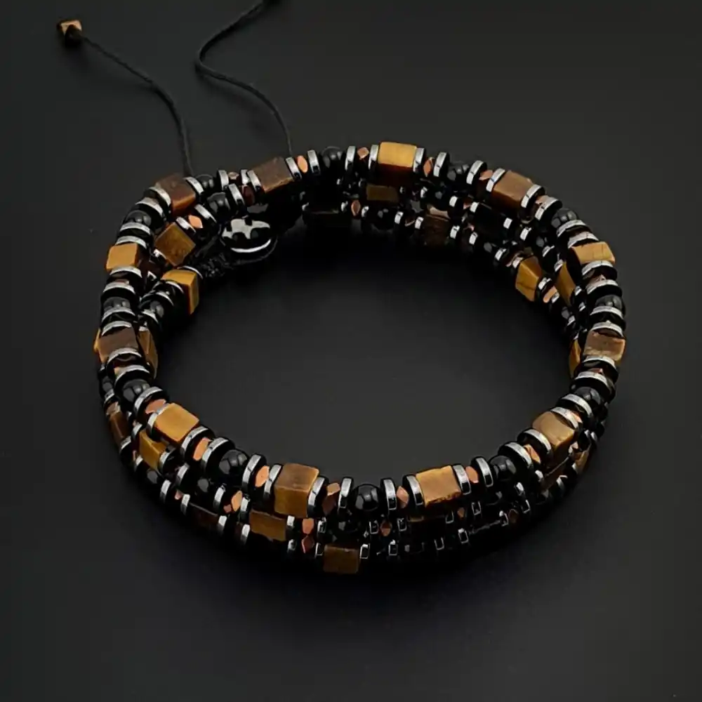 Küp Kaplan Gözü, Akik Taşı ve Hematit Taşı Kolye