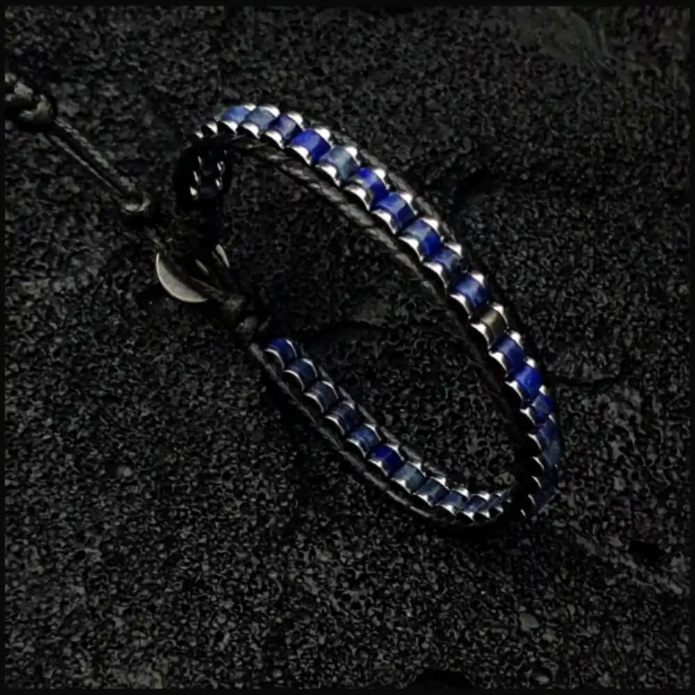 Lapis Lazuli (Lacivert) Slim Silindir Bileklik