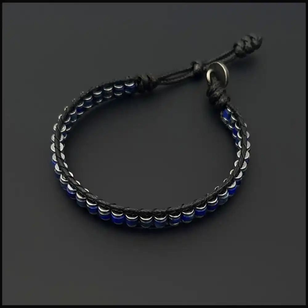 Lapis Lazuli (Lacivert) Slim Silindir Bileklik