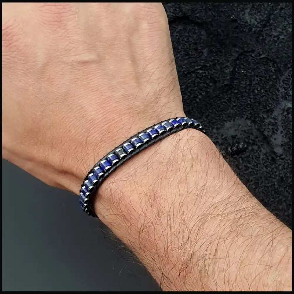 Lapis Lazuli (Lacivert) Slim Silindir Bileklik