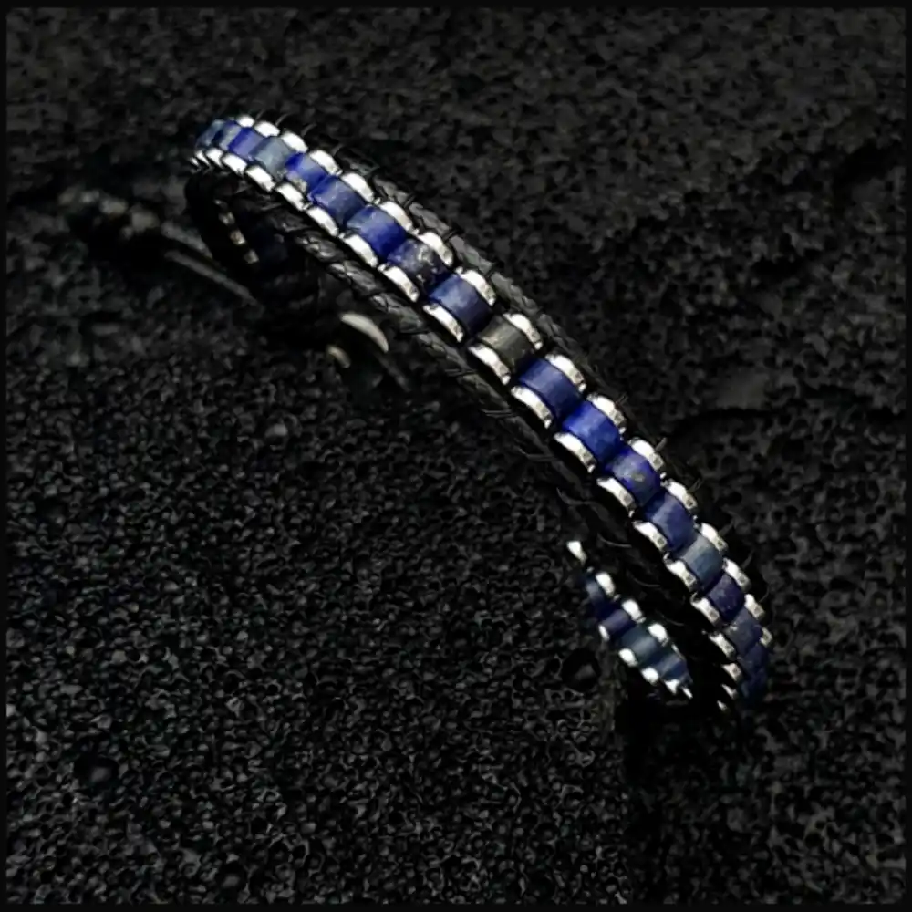 Lapis Lazuli (Lacivert) Slim Silindir Bileklik