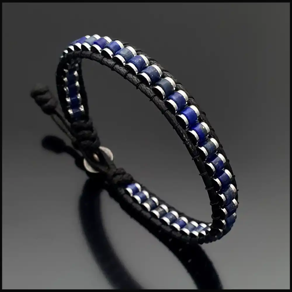 Lapis Lazuli (Lacivert) Slim Silindir Bileklik