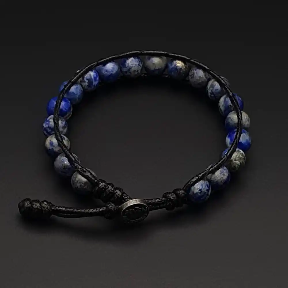 Orijinal Doğal Taş Üst Kalite Lapis Lazuli Tek Sıra Bohem Bileklik