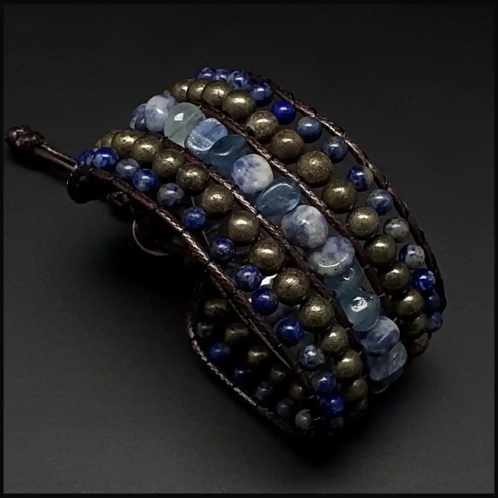 Sodalit, Akuamarin, Kyanit, Lapis Lazuli ve Pirit Taşları Sultan Bileklik