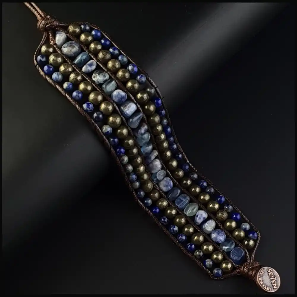 Sodalit, Akuamarin, Kyanit, Lapis Lazuli ve Pirit Taşları Sultan Bileklik