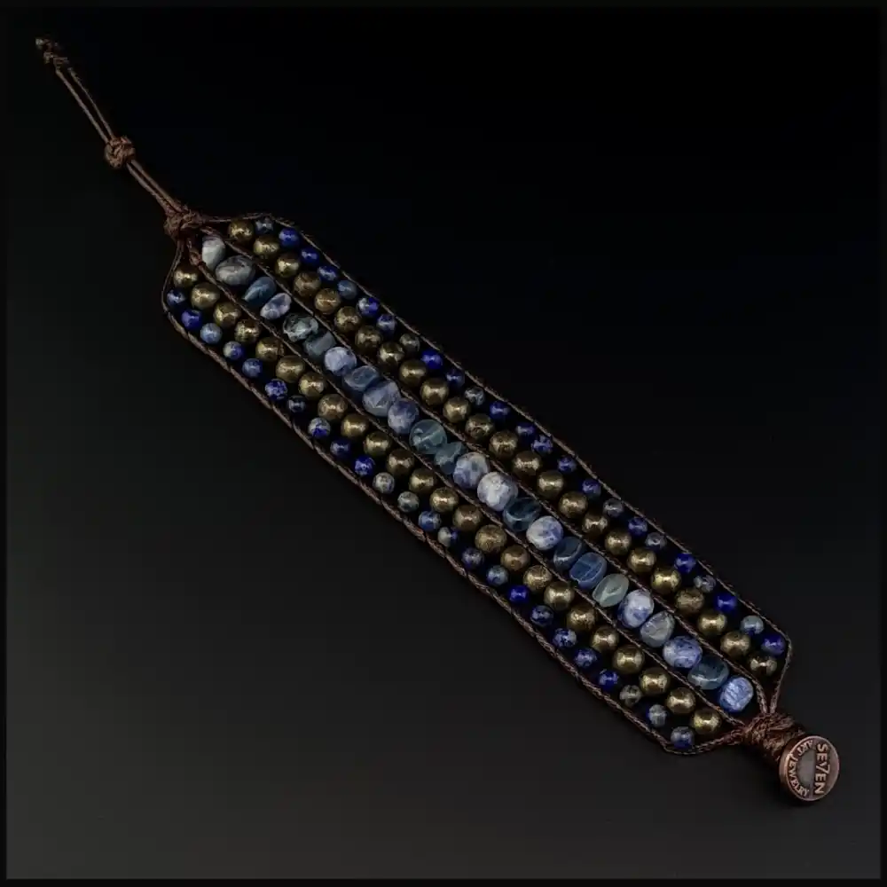 Sodalit, Akuamarin, Kyanit, Lapis Lazuli ve Pirit Taşları Sultan Bileklik