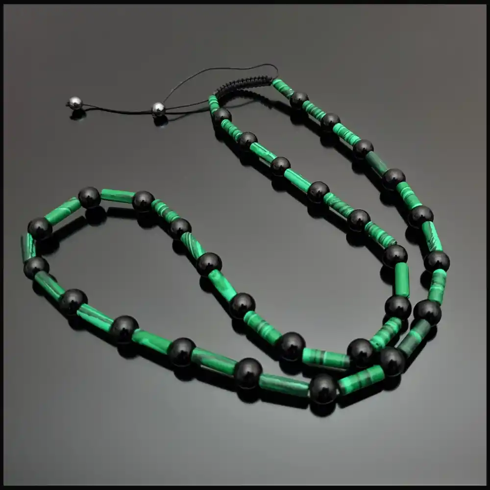 Malahit (Malakit) ve Oniks Kolye