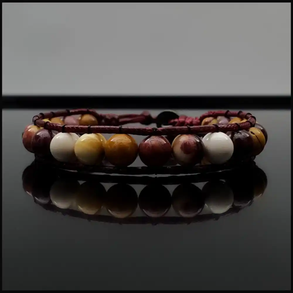 Mookait Taşı Tek Sıra Bohem Bileklik