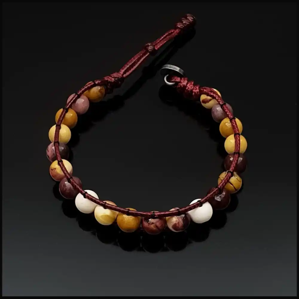 Mookait Taşı Tek Sıra Bohem Bileklik