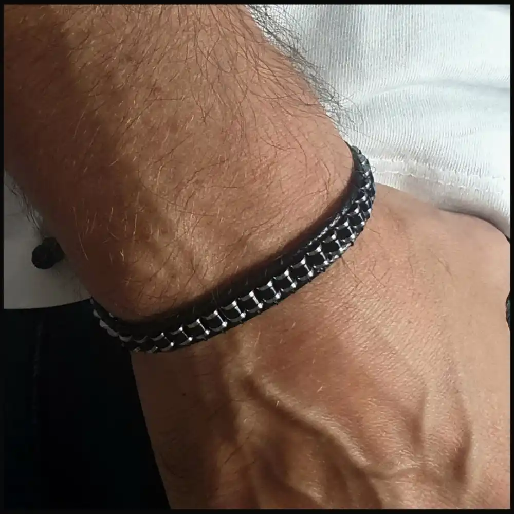 Oniks Taşı Slim Silindir Bileklik