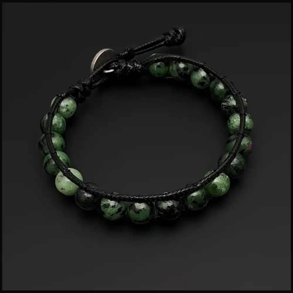 Ruby Zoisit ve Epidot Taşı Bohem Bileklik