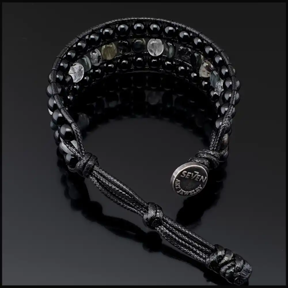 Rutil Kuvars, Kartal Gözü ve Akik Taşı Bohem Bileklik