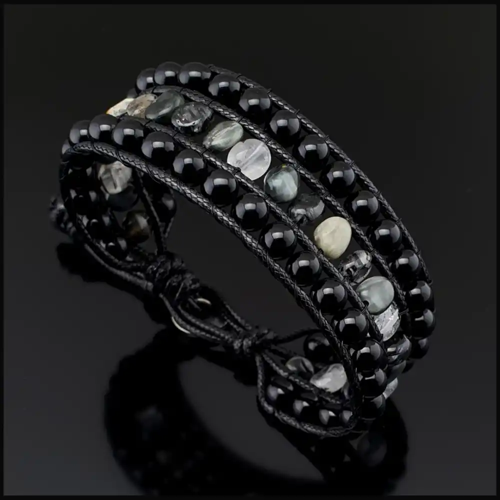 Rutil Kuvars, Kartal Gözü ve Akik Taşı Bohem Bileklik