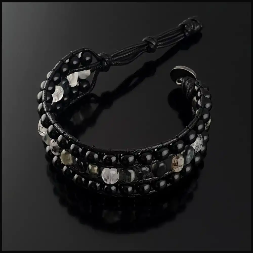 Rutil Kuvars, Kartal Gözü ve Akik Taşı Bohem Bileklik