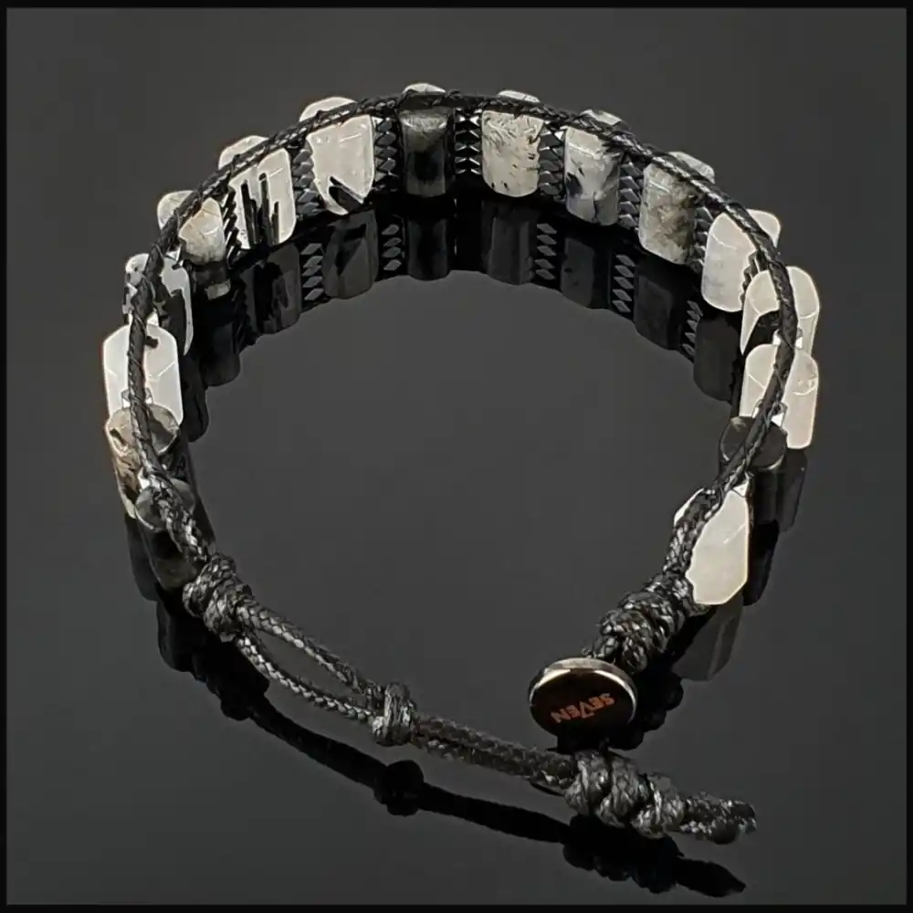 Rutil Kuvars Köşeli Silindir Bileklik