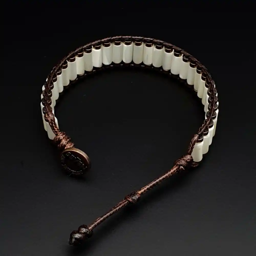 Sedef ve Hematit Taşı Silindir Bileklik