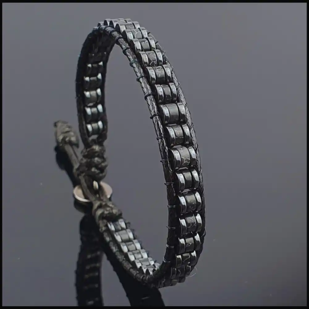 Siyah Varisit Slim Silindir Bileklik