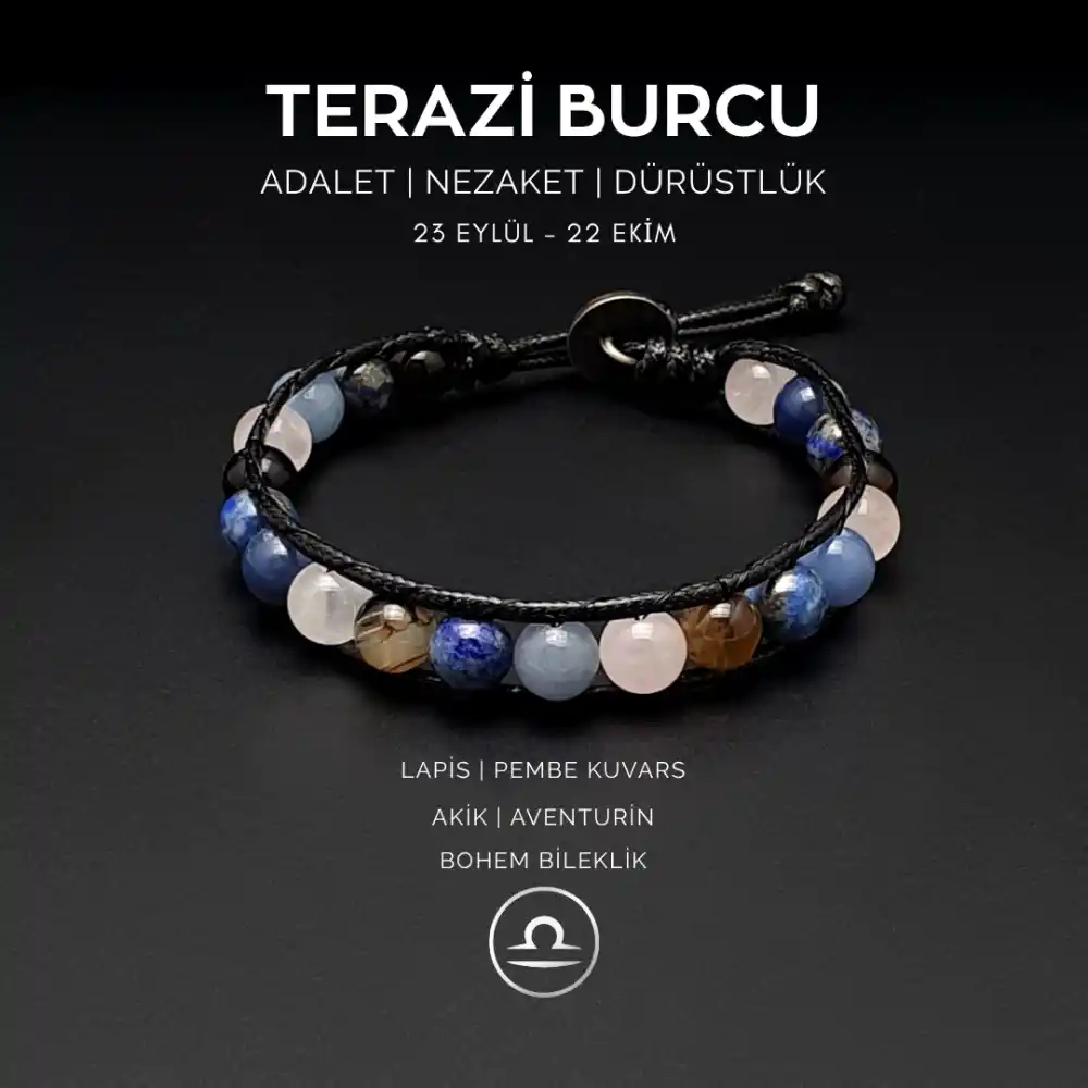 Terazi Burcu Bohem Bileklik