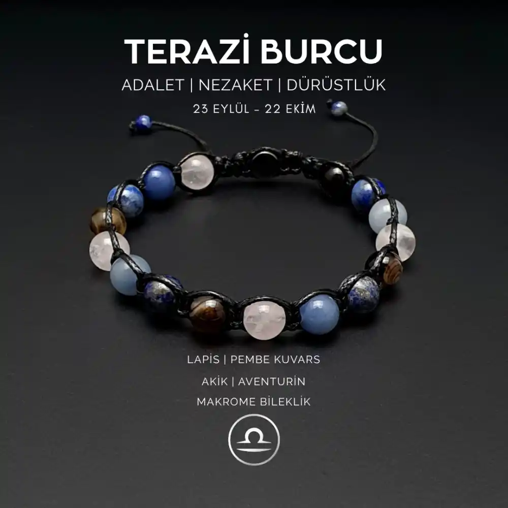 Terazi Burcu Makrome Bileklik
