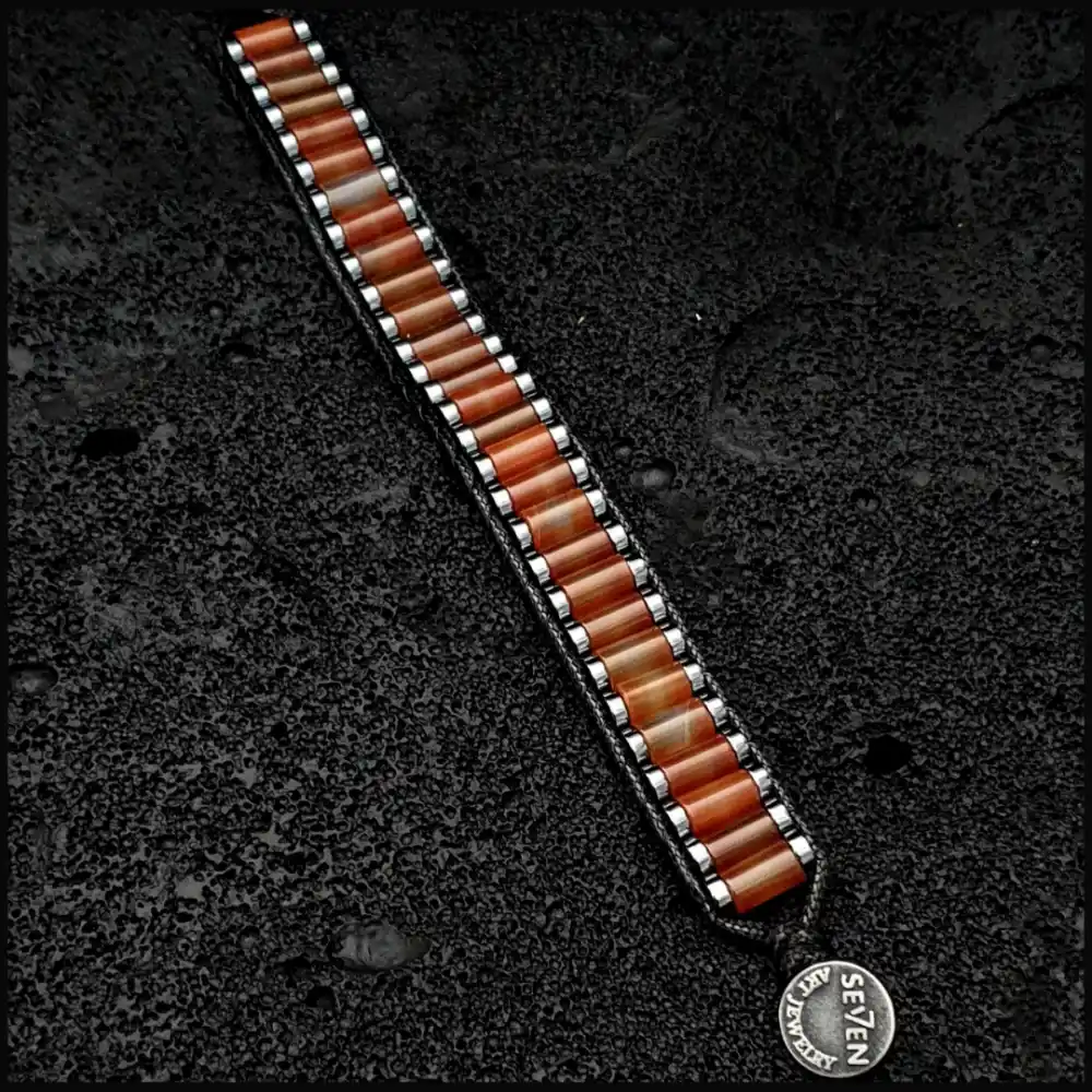 Turuncu Akik Silindir Bileklik