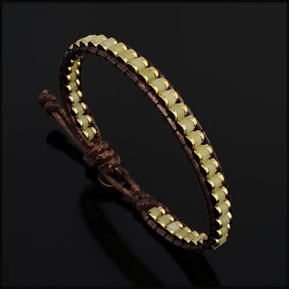 Yeşim Taşı ve Hematit Taşı Slim Silindir Bileklik