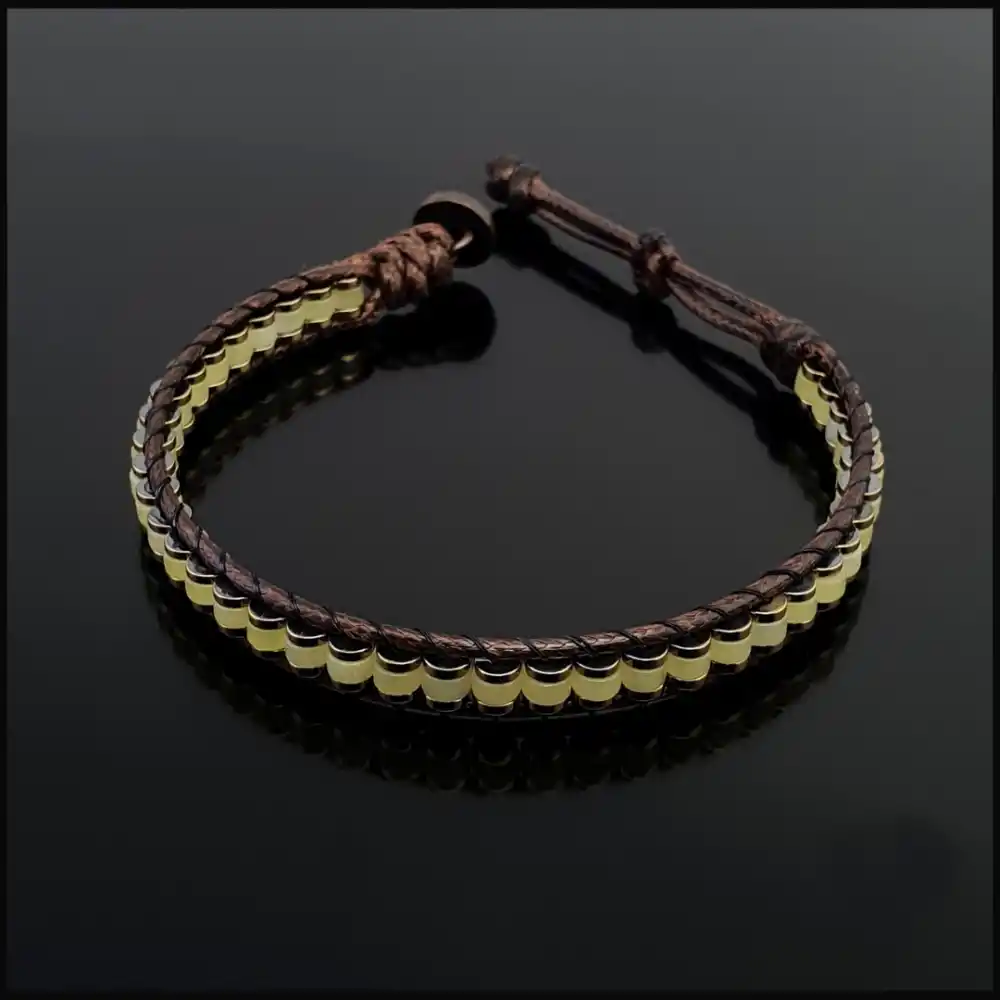 Yeşim Taşı ve Hematit Taşı Slim Silindir Bileklik