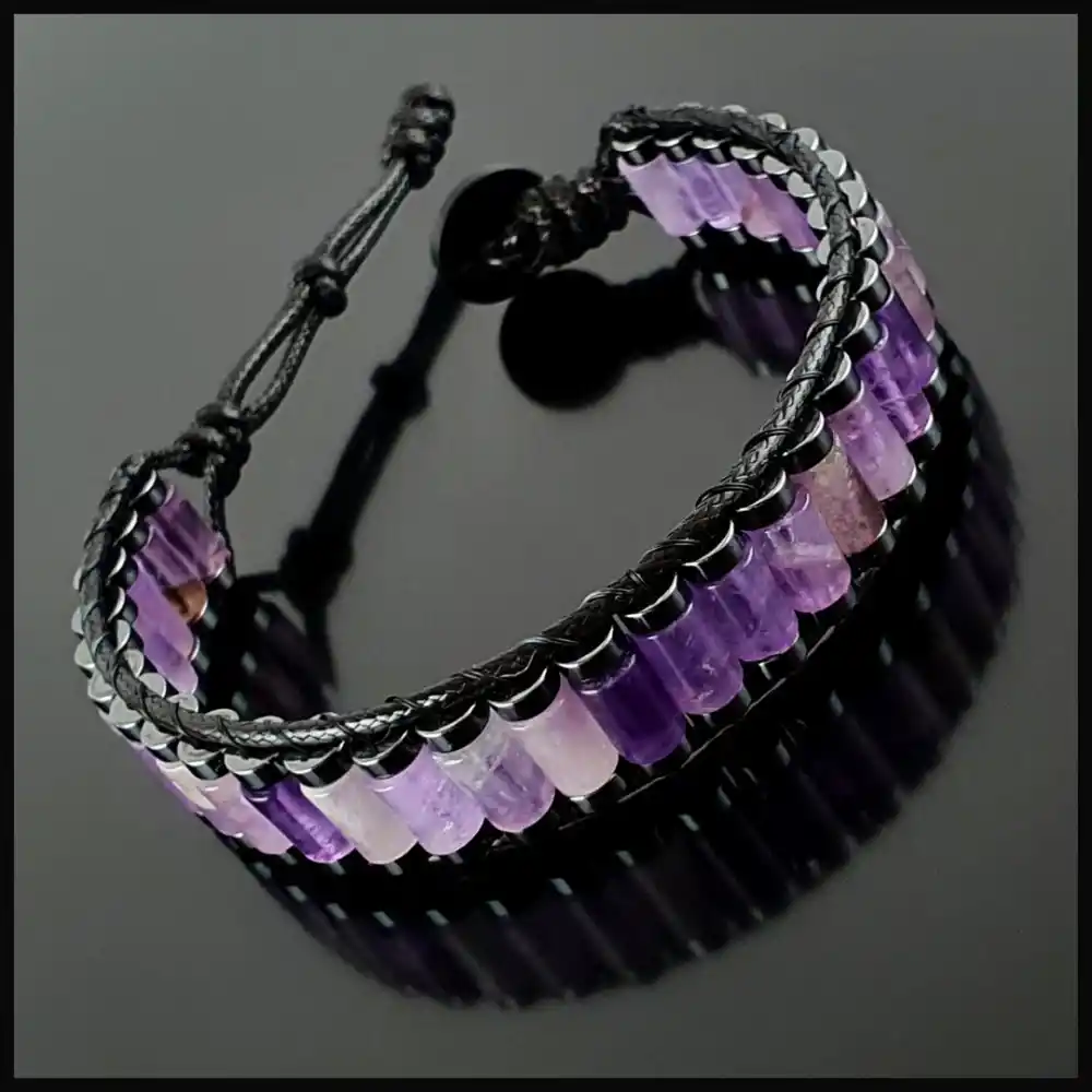 Ametist Silindir Bileklik