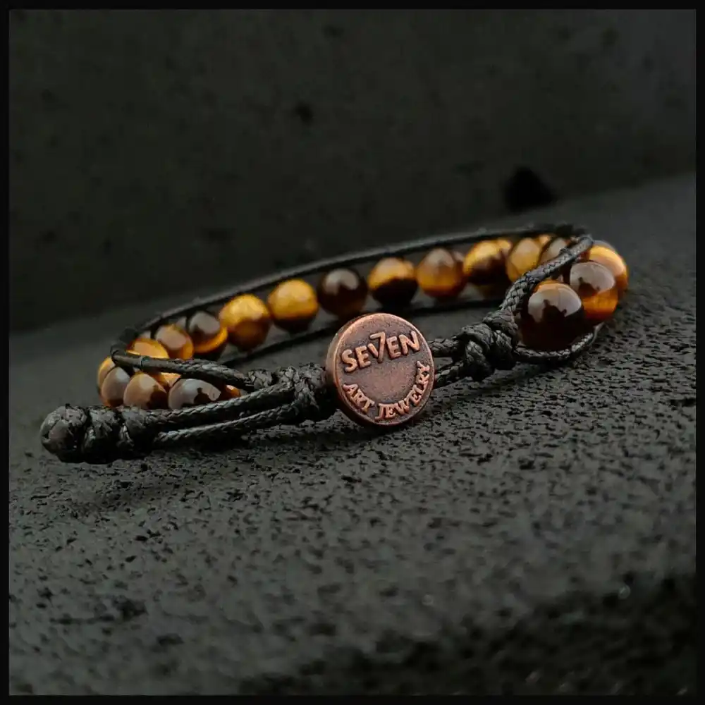 Kaplan Gözü Tek Sarmal Bohem Bileklik