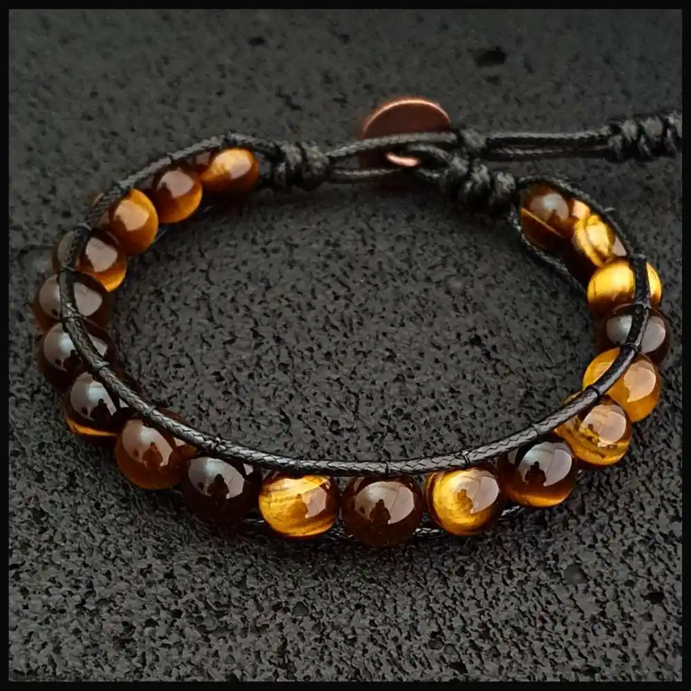 Kaplan Gözü Tek Sarmal Bohem Bileklik