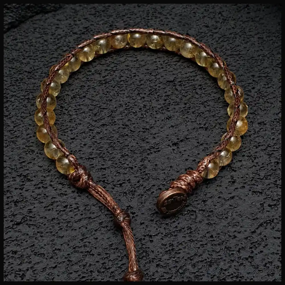 Sitrin Taşı Tek Sıra Bohem Bileklik