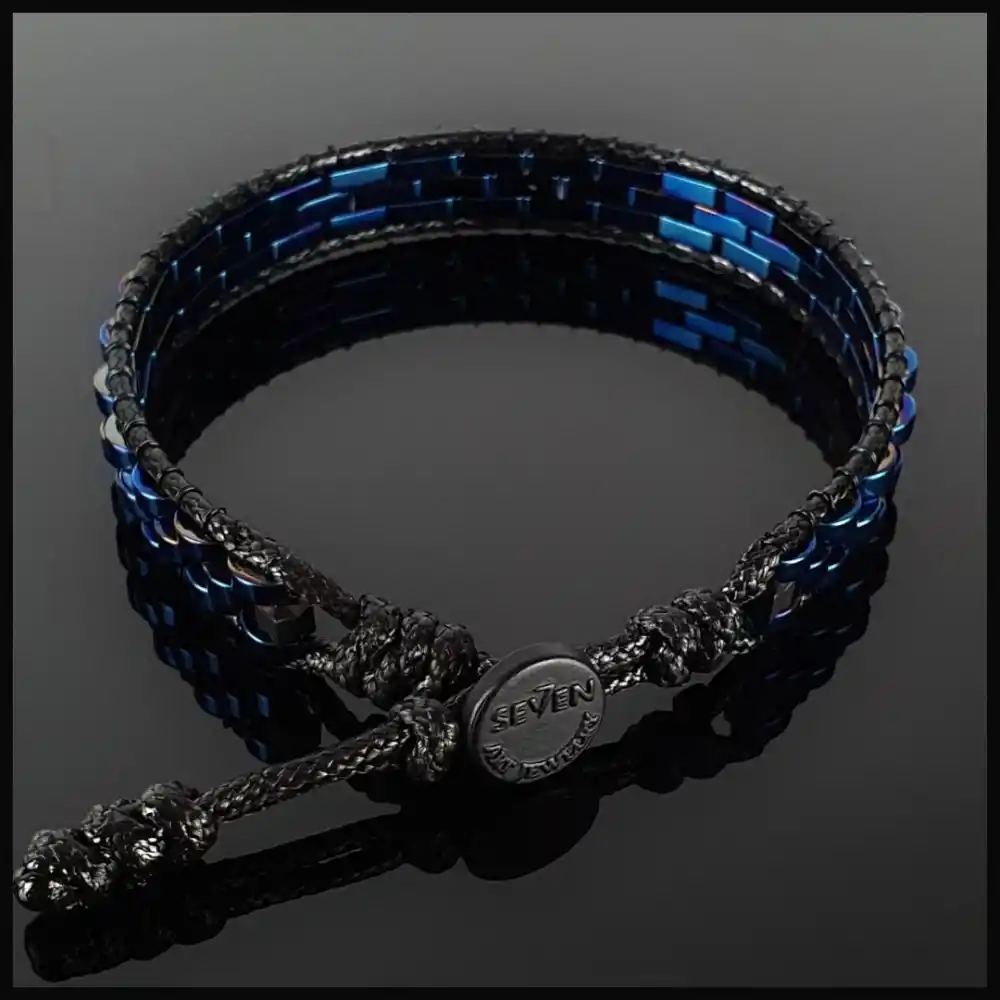 Hematit Taşı Mavi Hasır Bileklik