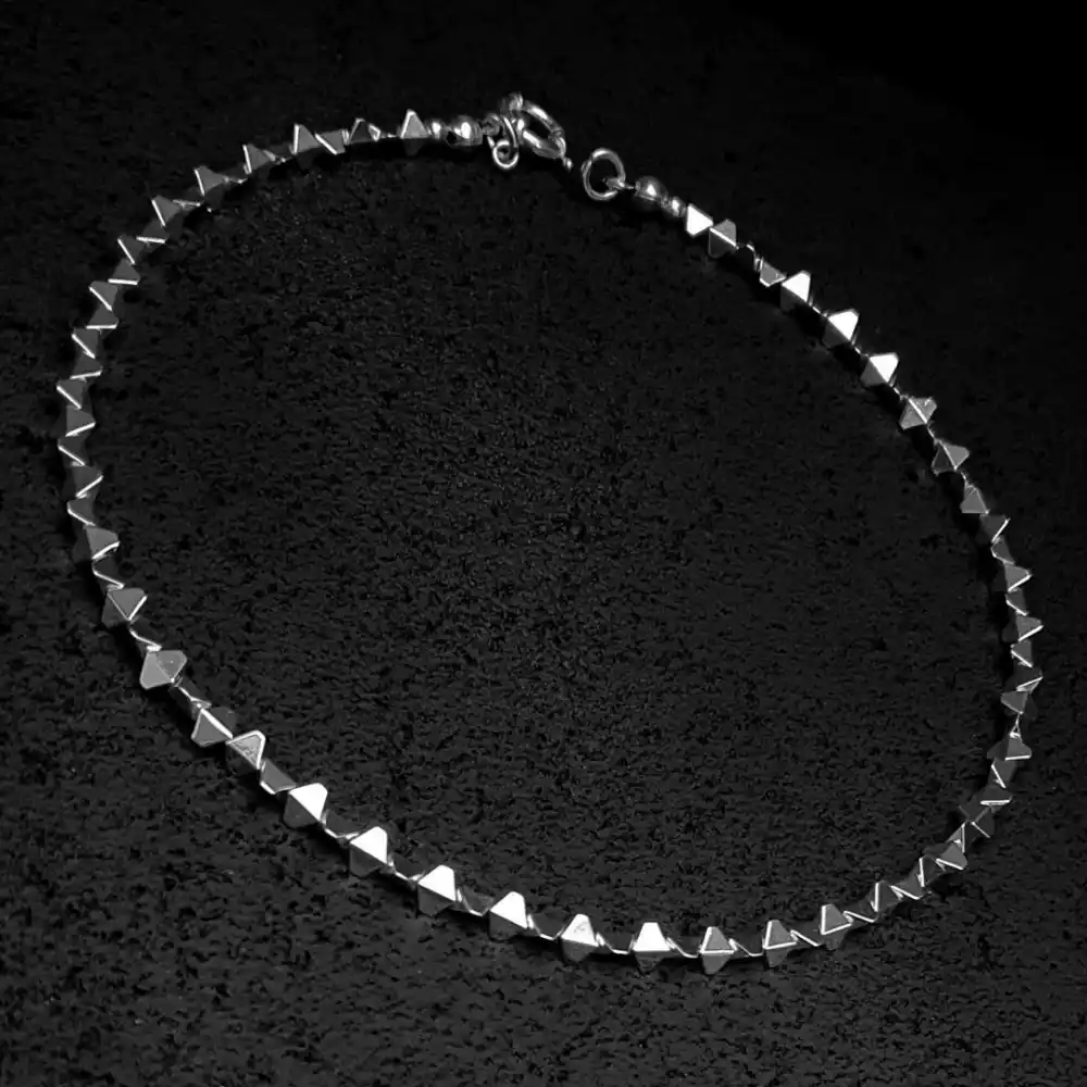 Hematit Taşı Gümüş Choker Kolye