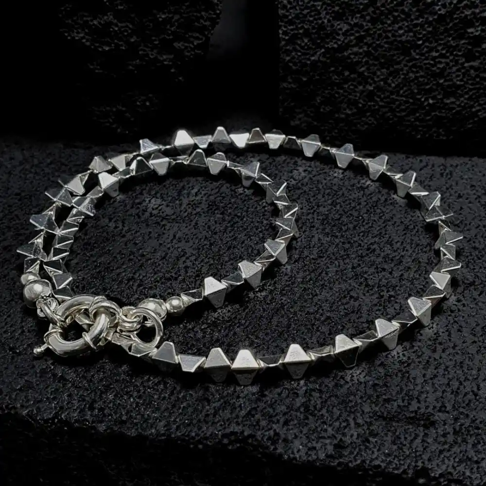 Hematit Taşı Gümüş Choker Kolye