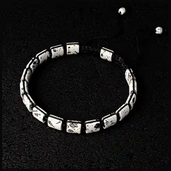 Hematit Soft Kaplama Beyaz Ayarlanabilir Bileklik