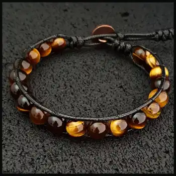 Kaplan Gözü Tek Sarmal Bohem Bileklik