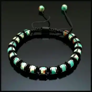 Yeşil Varisit Taşı Ayarlanabilir Bileklik