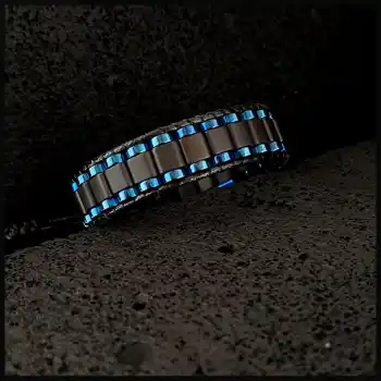 Hematit Mavi Kenar Şeritli Bileklik