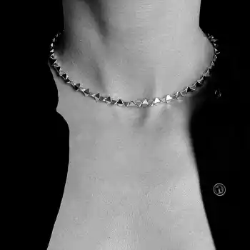 Hematit Taşı Gümüş Choker Kolye