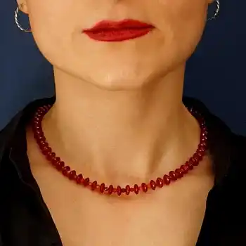 Kırmızı Akik Gümüş Kolye