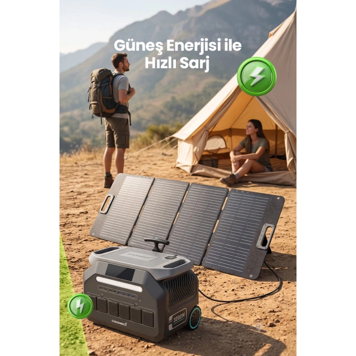 GoboEnergy P3200 2048Wh LiFePO4 3200W Max. Taşınabilir Güç İstasyonu,Güç Kaynağı